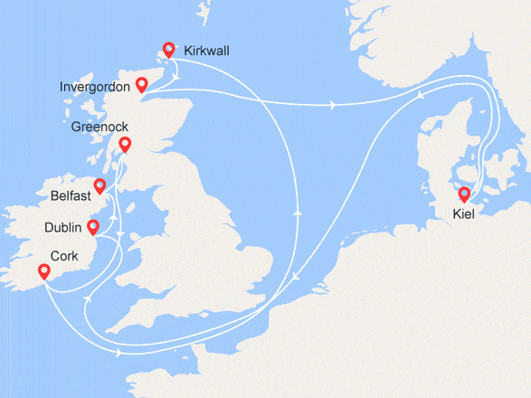 itinéraire croisière Îles Britanniques : Irlande et Écosse (1)