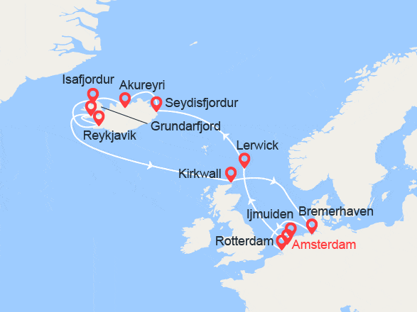 itinéraire croisière Islande : Islande
