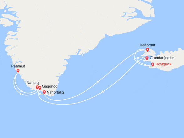 itin&eacute;raire croisi&egrave;re Islande : Islande, Groenland 