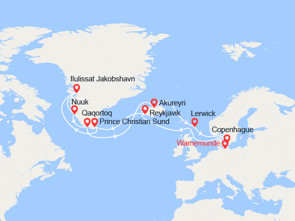 itinéraire croisière Islande : Islande, Groenland, Ecosse