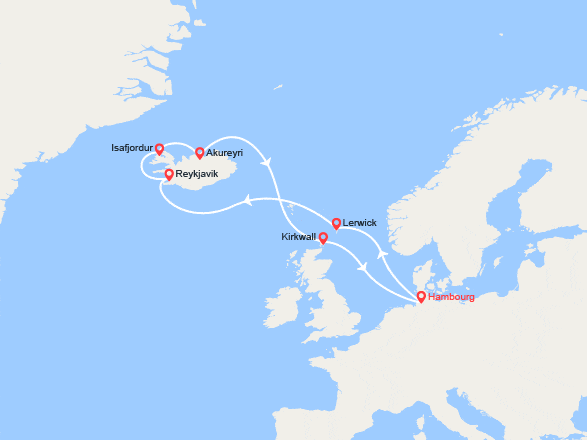 itinéraire croisière Islande : Islande, Royaume-Uni