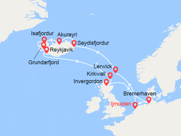itinéraire croisière Islande - Islande : Islande et Écosse