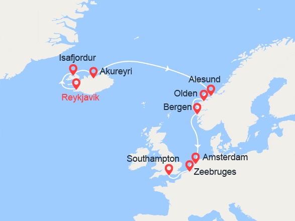itinéraire croisière Islande : Islande et Fjords