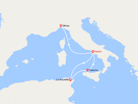 itinéraire croisière Méditerranée Occidentale : Italie : de Naples à Gênes