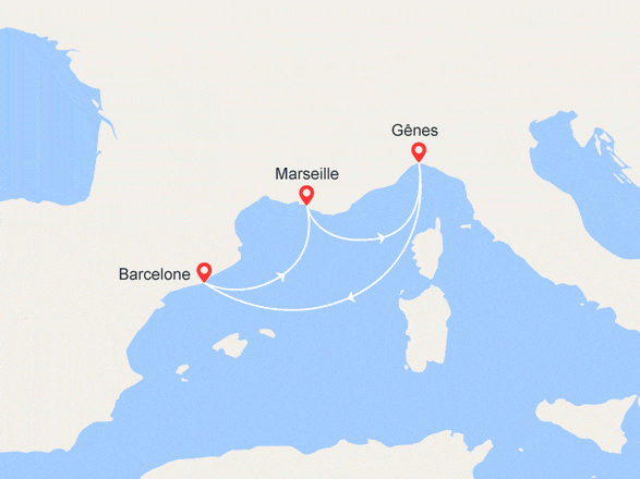 itinéraire croisière Méditerranée : Italie & Espagne