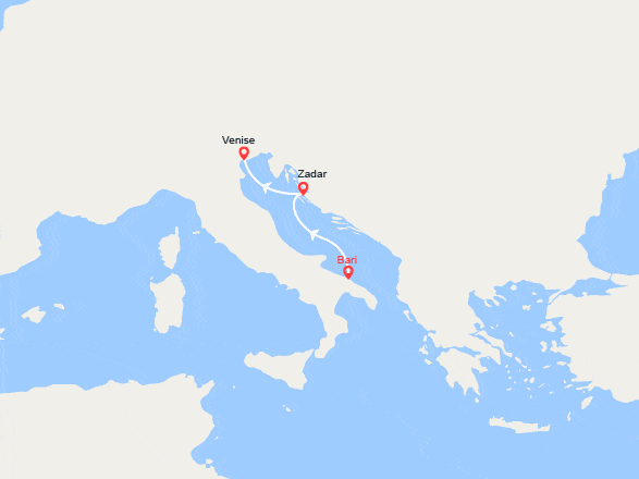 itinéraire croisière Méditerranée Orientale : Italie, Croatie