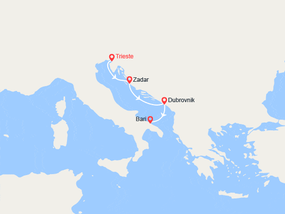 itinéraire croisière Méditerranée Orientale : Italie, Croatie