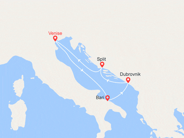 itinéraire croisière Méditerranée : Italie, Croatie