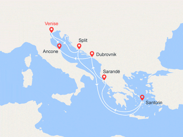 itinéraire croisière Iles grecques - Iles grecques : Italie, Croatie, Grèce, Albanie