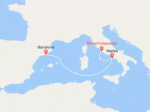 itinéraire croisière Méditerranée : Italie, Espagne