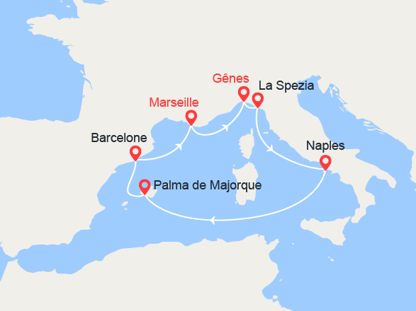 itinéraire croisière Iles Baléares - Iles Baléares : Italie, Espagne, Baléares 