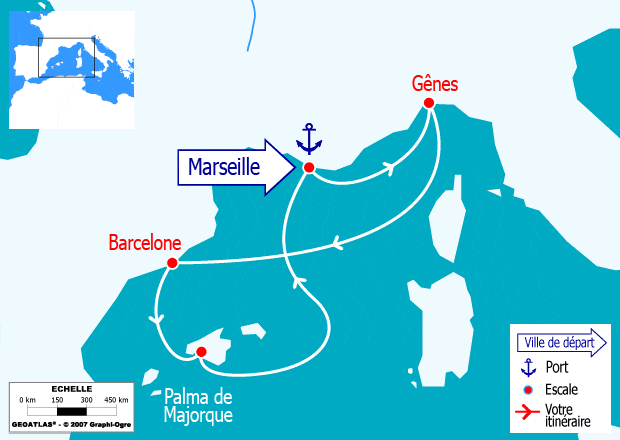 itinéraire croisière Iles Baléares - Iles Baléares : Italie, Espagne, Baléares