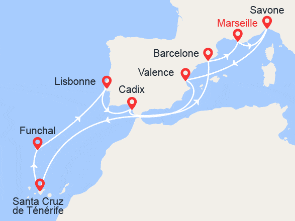 itinéraire croisière Canaries Madère - Canaries Madère : Italie, Espagne, Canaries, Madère, Portugal
