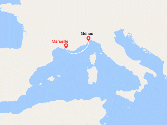 itinéraire croisière Méditerranée : Italie, France