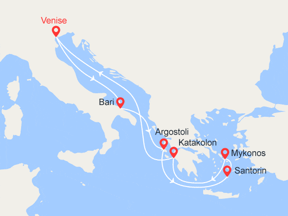 itinéraire croisière Méditerranée : Italie, Grèce