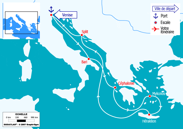 itinéraire croisière Iles grecques - Iles grecques : Italie, Grèce, Albanie, Croatie