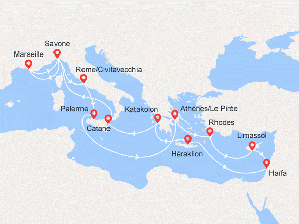 itinéraire croisière Iles grecques - Iles grecques : Italie, Grèce, Chypre
