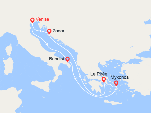 itinéraire croisière Iles grecques - Iles grecques : Italie, Grèce, Croatie