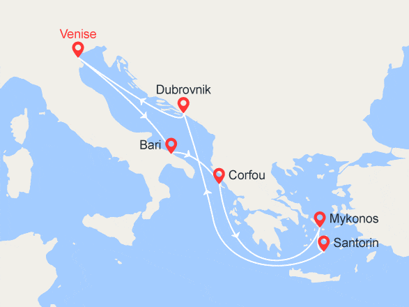 itinéraire croisière Croatie/Adriatique : Italie, Grèce, Croatie
