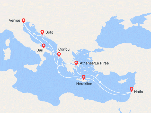 itinéraire croisière Iles grecques - Iles grecques : Italie, Grèce, Croatie, Israël