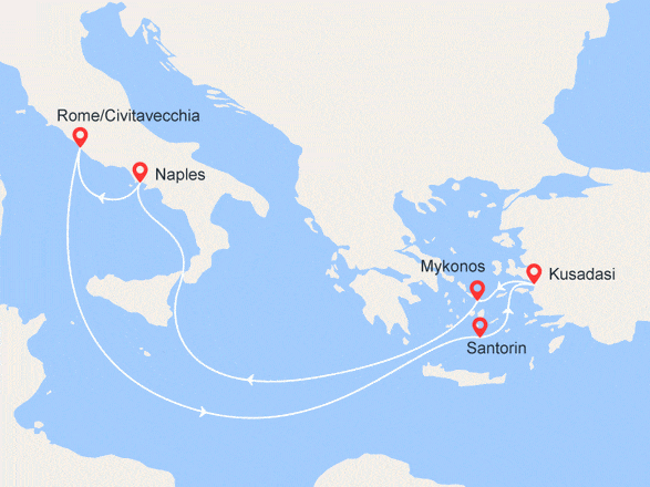 itinéraire croisière Iles grecques : Italie, Iles Grecques et Turquie