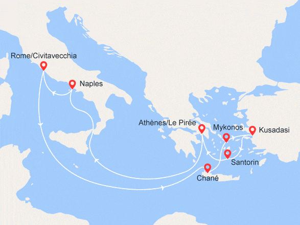 itinéraire croisière Iles grecques : Italie, Iles Grecques et Turquie