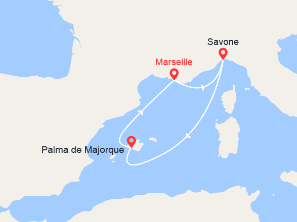 itin&eacute;raire croisi&egrave;re Méditerranée Occidentale : Italie, Majorque 