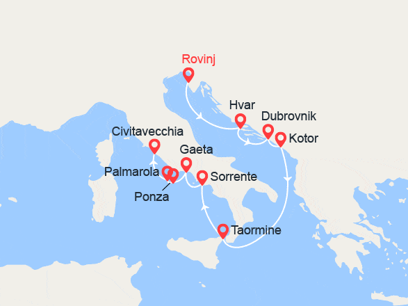 itinéraire croisière Croatie/Adriatique : Italie, Monténégro & Croatie