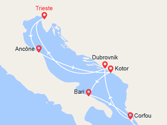 itinéraire croisière Iles grecques - Iles grecques : Italie, Monténégro, Corfou, Croatie