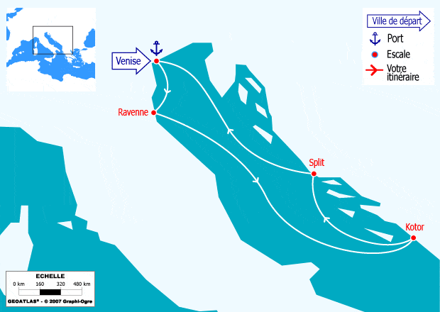 itinéraire croisière Méditerranée : Italie, Monténégro, Croatie