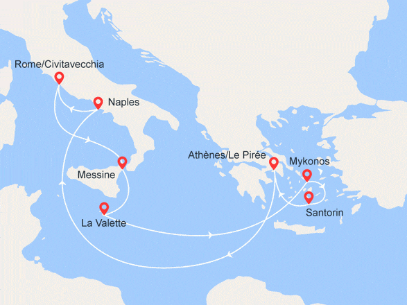 itinéraire croisière Iles grecques : Italie et Iles Grecques