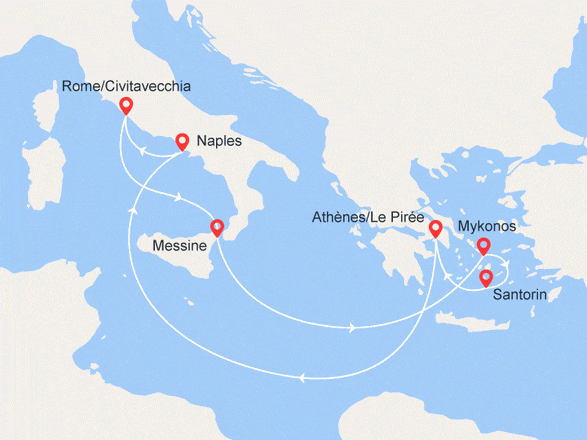 itinéraire croisière Iles grecques : Italie et Iles Grecques