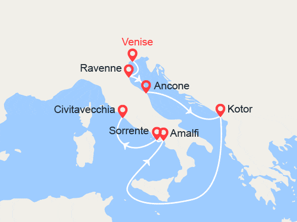itinéraire croisière Croatie/Adriatique : Italie et Monténégro