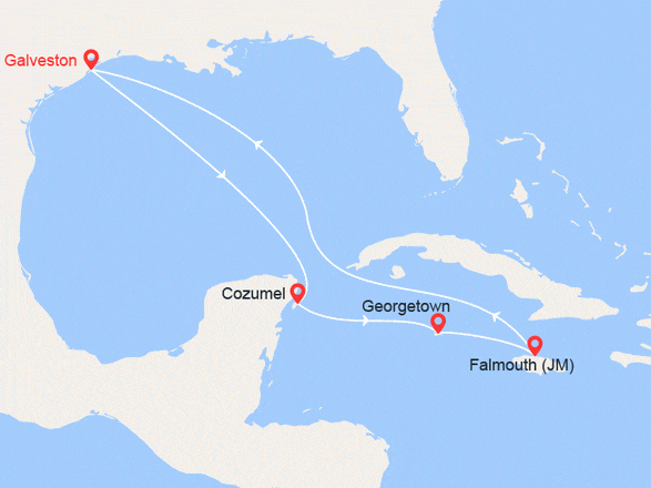 itinéraire croisière Caraïbes et Antilles : Jamaïque, Grand Cayman, Mexique