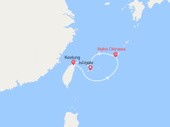 itinéraire croisière Asie : Japon, Taïwan : Ishigaki, Keelung, Naha