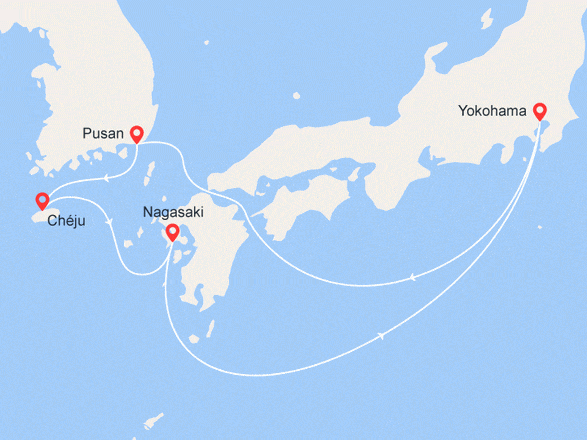 itinéraire croisière Asie : Japon et Corée du Sud