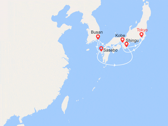 itinéraire croisière Asie : Japon et Corée du Sud