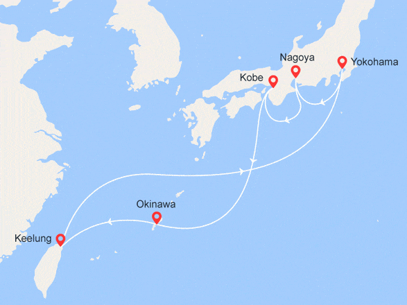 itinéraire croisière Asie : Japon et Taïwan