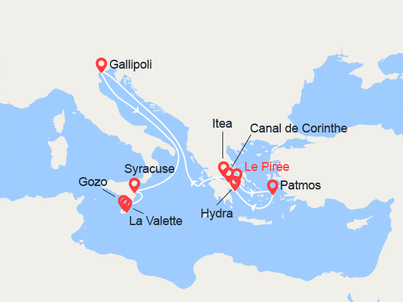 itinéraire croisière Iles grecques : Joyaux antiques de Méditerranée