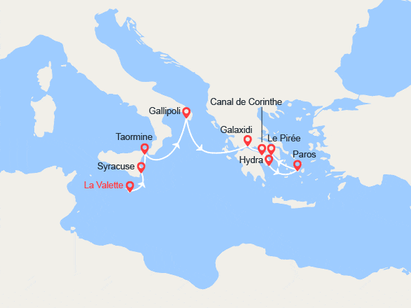 itinéraire croisière Méditerranée Orientale : Joyaux antiques de Méditerranée