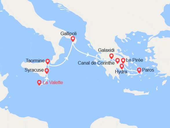 itinéraire croisière Méditerranée Orientale : Joyaux antiques de Méditerranée