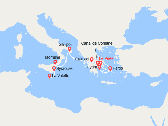 itinéraire croisière Méditerranée Occidentale : Joyaux antiques de Méditerranée