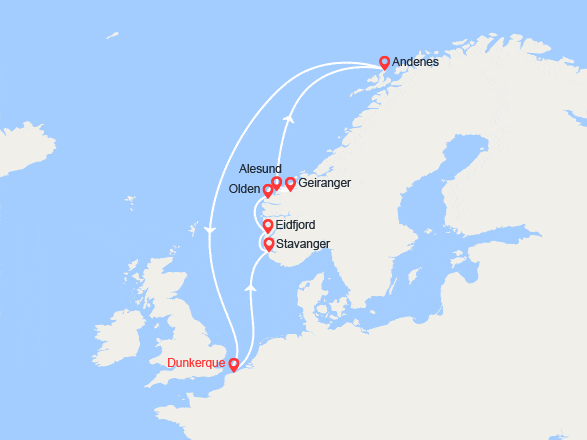 itin&eacute;raire croisi&egrave;re Europe du Nord : Joyaux de la Norvège 