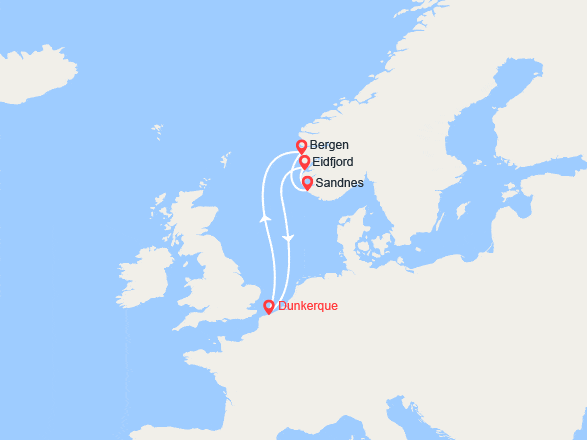 itin&eacute;raire croisi&egrave;re Fjords : Joyaux du Vestlandet 