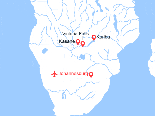 itinéraire croisière Chobe Zambèze : L'Afrique Australe : Expérience Inédite aux confins du monde (11Z)