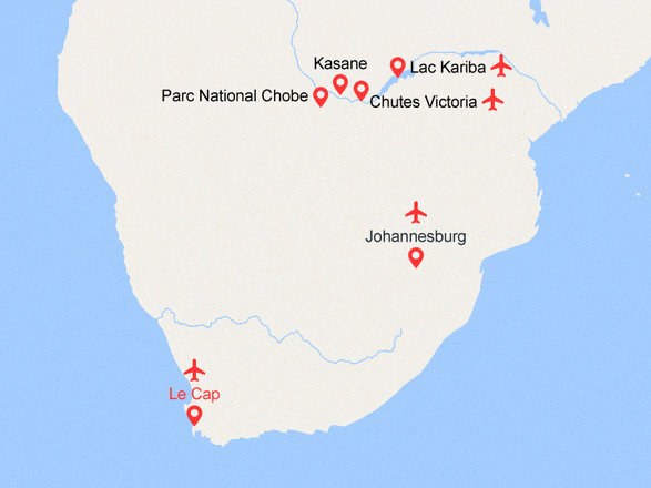 itinéraire croisière Chobe Zambèze (Afrique) : L'Afrique Australe: Expérience inédite aux confins du monde avec pré-programme au Cap de Bonne Espérance. (14F)