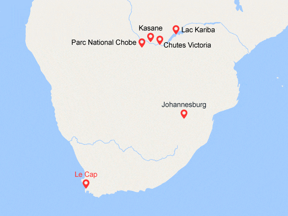 itinéraire croisière Chobe Zambèze (Afrique) : L'Afrique Australe: Expérience inédite aux confins du monde avec pré-programme au Cap de Bonne Espérance (14F_PP)