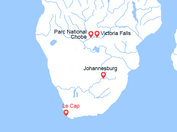 itinéraire croisière Chobe Zambèze : L'Afrique Australe avec pré-programme au Cap de Bonne Espérance (14Z_PP)