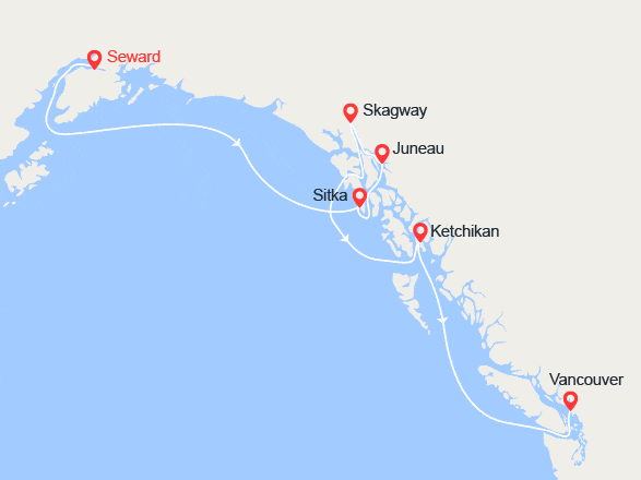 itinéraire croisière Alaska - Alaska : L'Alaska inoubliable : Seward à Vancouver