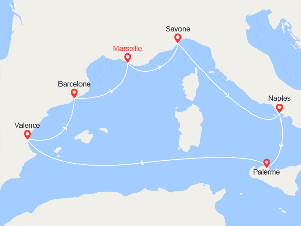 itinéraire croisière Méditerranée : L'éclat de la Méditerranée